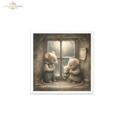 Ratoncitos en familia. Pack 6 papeles de arroz.  ITD | L'aura Bella