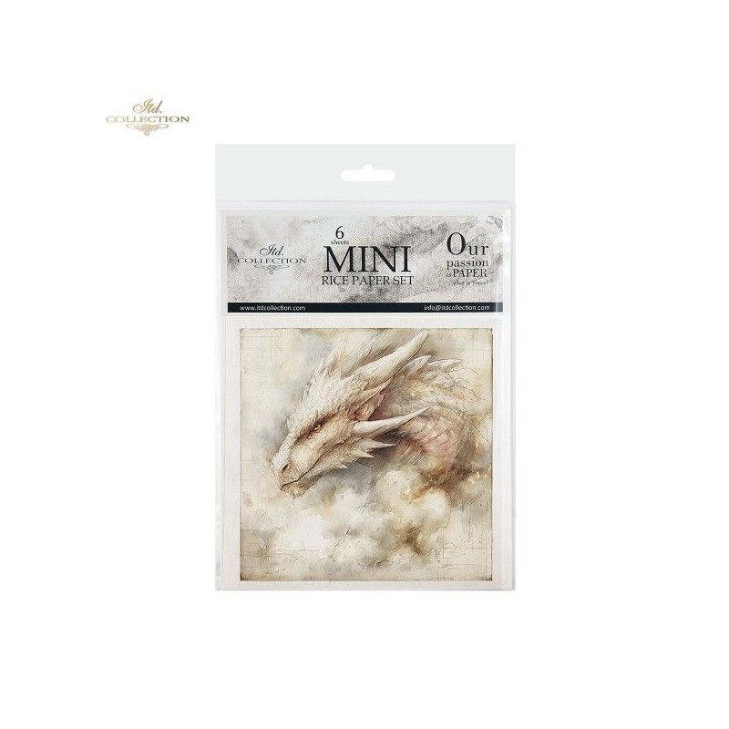 Dragones. Set de 6 papeles de arroz para decoupage, 14.8 x 14.8 cm. ITD Dragones. Set de 6 papeles de arroz para decoupage, 14.8 x 14.8 cm. ITD