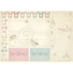 Papel scrapbooking Postcards PD5709F | L'aura Bella