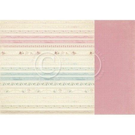 Papel Scrapbooking. Colección: París Flea Market. Borders. 30, 5 x 30,5 cm. Pion Design