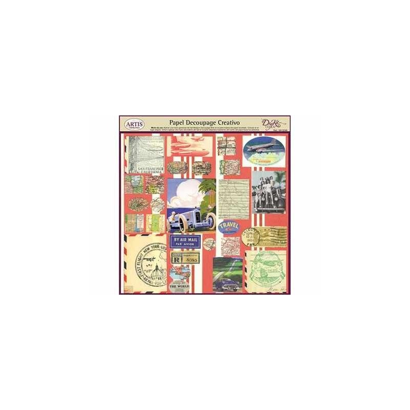 Papel Decoupage. Viajes,  medida 32x31