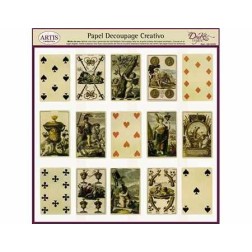 Papel Decoupage. Naipes,  medida 32x31