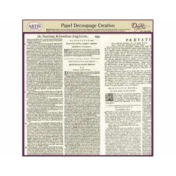 Papel Decoupage. Texto en latín,  medida 32x31.