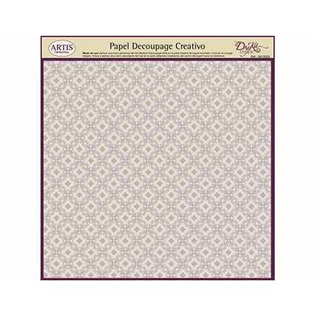Papel Decoupage. Fondo lila ornado,  medida 32x31