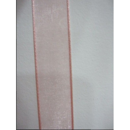 Lazo organza rosa claro 15mm. 1 metro