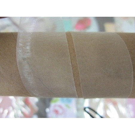 Lazo organza crema 25mm. 1 metro