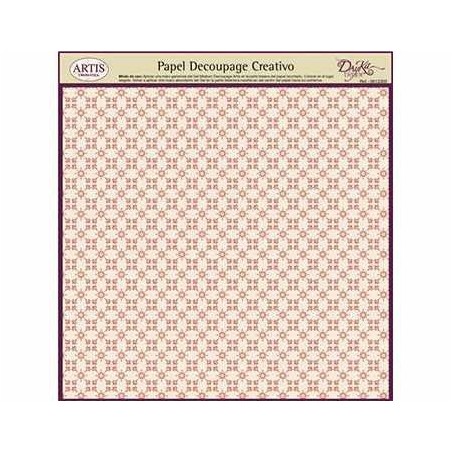 Papel Decoupage. Fondo rojo ornado,  medida 32x31