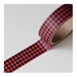 Masking tape: damero rojo y negro