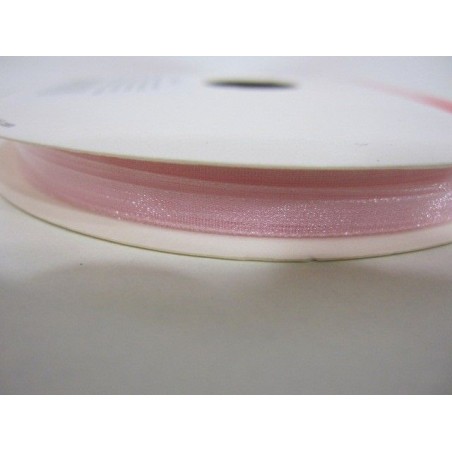 Lazo organza rosa claro 3mm. 1 metro