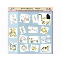 Papel Decoupage. Mi Bebé,  medida 32x31