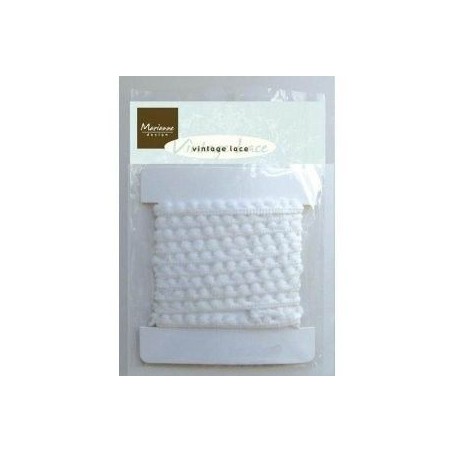 Cinta de pompones blanca