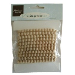 Cinta de pompones beige