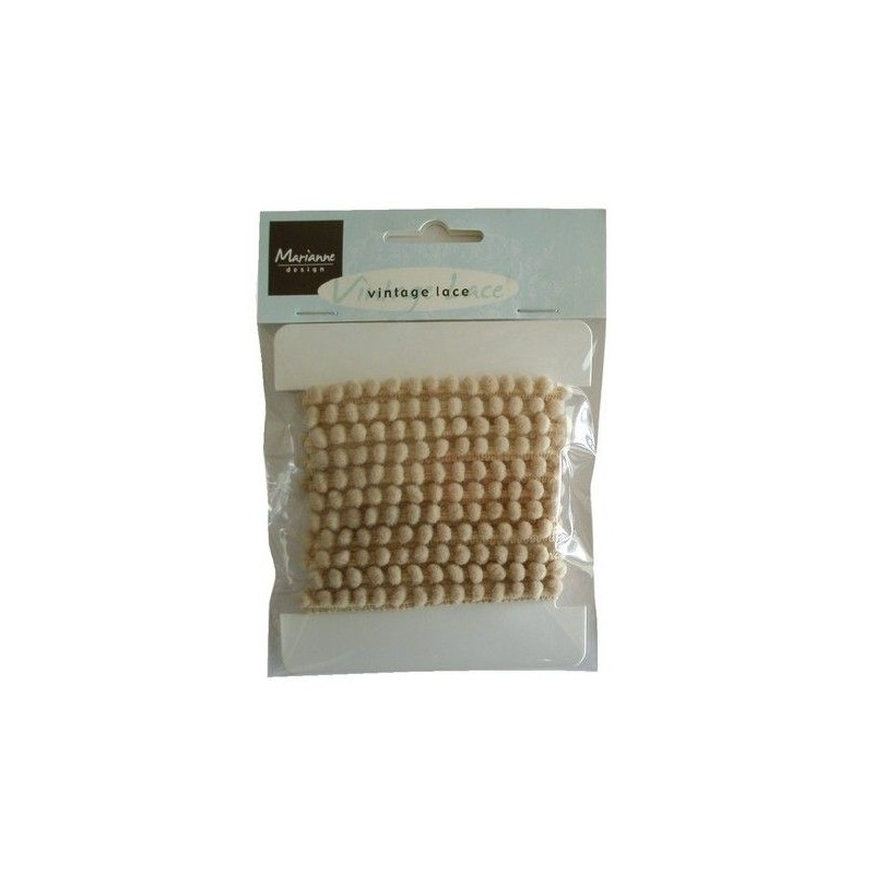 Cinta de pompones beige