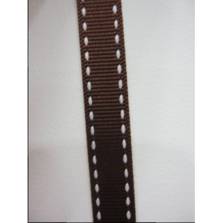 Cinta blanca con pespunte negro 12mm. 1 metro