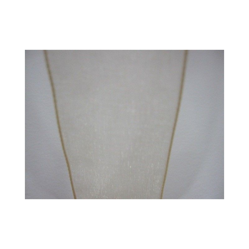 Lazo organza beige 25mm. 1 metro