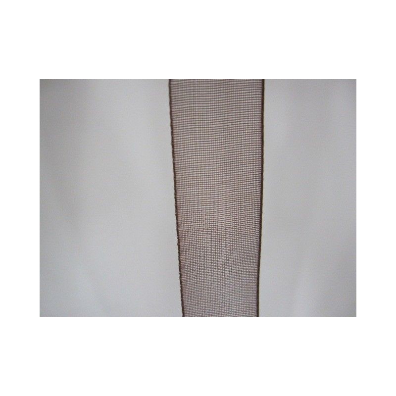 Lazo organza marrón oscuro 12mm. 1 metro