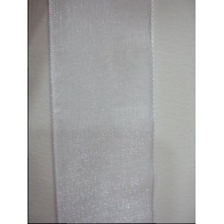 Lazo organza blanco 27mm. 1 metro