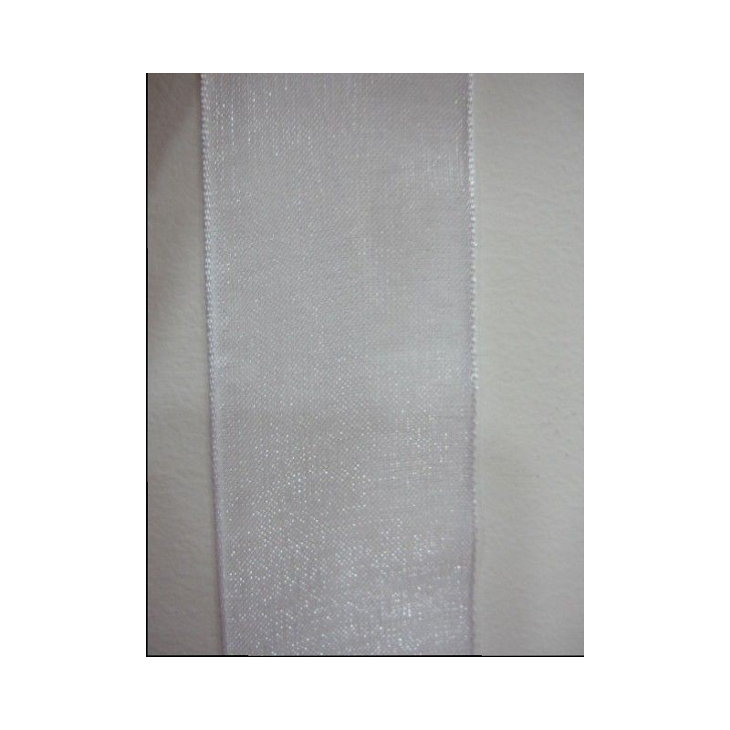 Lazo organza blanco 27mm. 1 metro