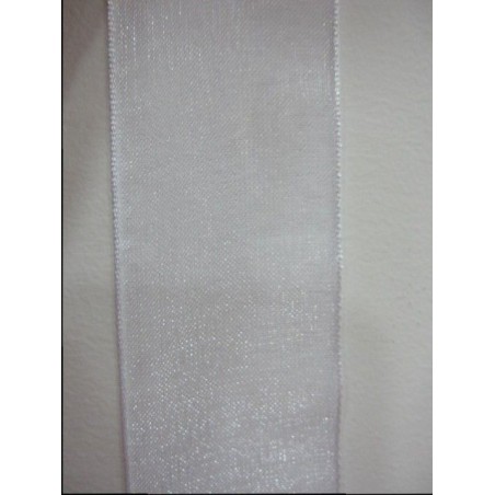 Lazo organza blanco 27mm. 1 metro
