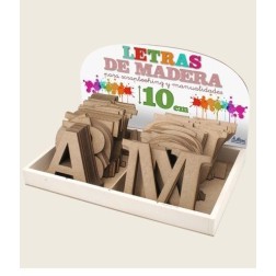 Letras, madera, 10 cm