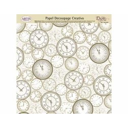 Papel Decoupage. Relojes,  medida 32x31