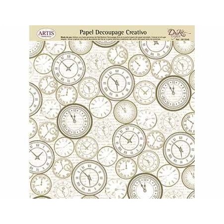 Papel Decoupage. Relojes,  medida 32x31