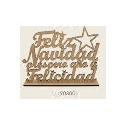 FraseFeliz Navidad y próspero año nuevo. Madera |L' aura Bella