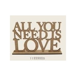 Decoraciones, Frase: All you need is love  Madera |L' aura Bella