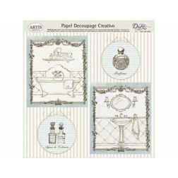 Papel Decoupage. El baño,  medida 32x31