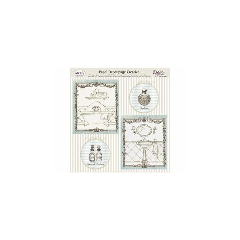 Papel Decoupage. El baño,  medida 32x31