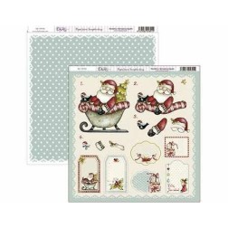 Papá Noel en su trineo + etiquetas. Dayka Trade