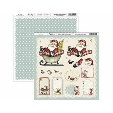 Papá Noel en su trineo + etiquetas