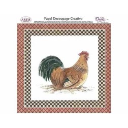 Papel Decoupage. Gallina,  medida 32x31