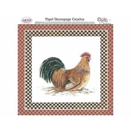 Papel Decoupage. Gallina,  medida 32x31