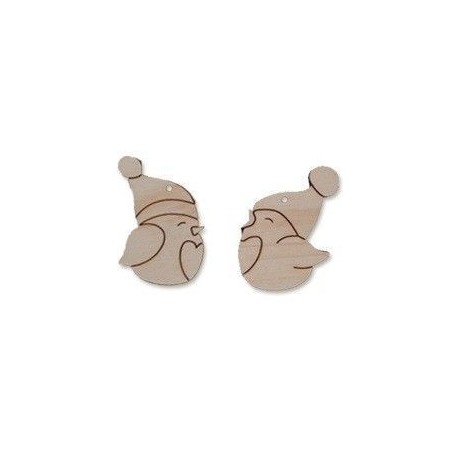 Set dos pajaritos navideños 7,5 cm alto