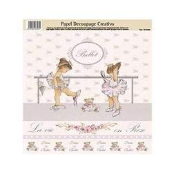 Papel Decoupage Ballet,  medida 32x31