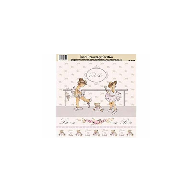Papel Decoupage Ballet,  medida 32x31