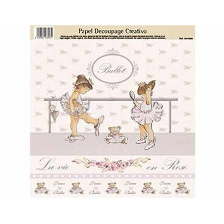 Papel Decoupage Ballet,  medida 32x31