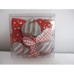 Corazones de metal con cascabel para colgar, caja de 9