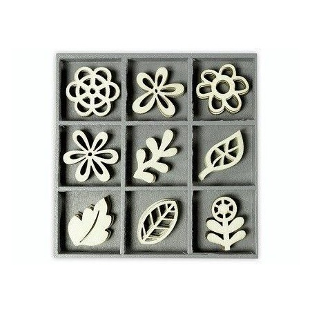 9 decoraciones madera. Temática floral