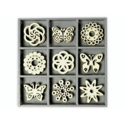 9 decoraciones madera. Temática mariposas