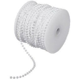 Cadena decorativa, 3 mm ø,. Blanca. 1 metro. L'aura Bella