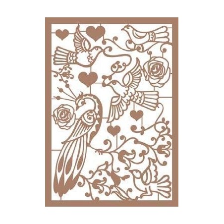 Decoraciones en papel craft: Pájaros. A5