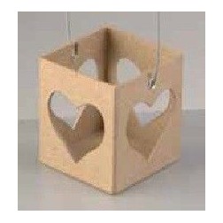 Linterna corazón para vaso candela 7 x 7 x 7,5 cm