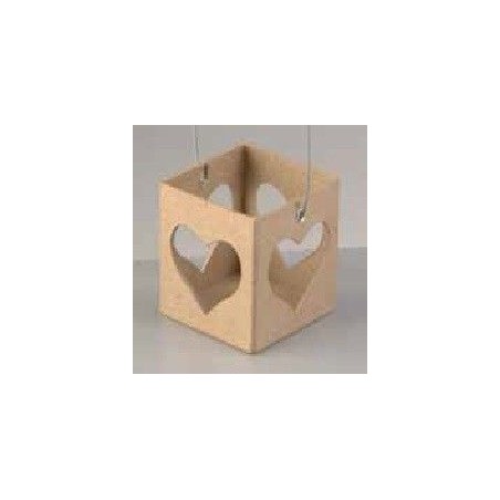 Linterna corazón para vela 7 x 7 x 7,5 cm