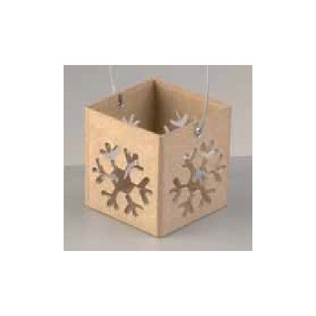 Linterna copo de nieve para vela 7 x 7 x 7,5 cm