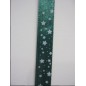 Lazo de satén verde con estrellas, 1cm. 1 m