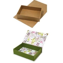 Caja de papel maché para montar con solapa imantada, 13x19x4,5 cm, inner part not fixed