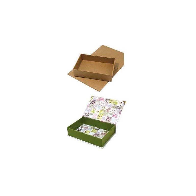 Caja de papel maché para montar con solapa imantada, 13x19x4,5 cm, inner part not fixed