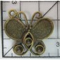 ecoración de metal dorada. Colgante mariposa con antenas. 2,5 x 2,5 cm. Fabscraps